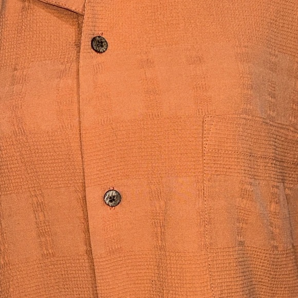 Island Republic 100% silk casual textured pattern casual Cuban button down - Picture 2 of 5